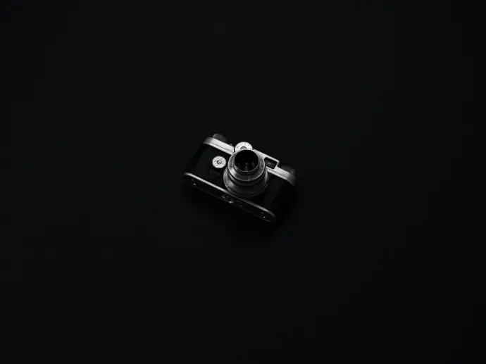 DSLR camera with black background